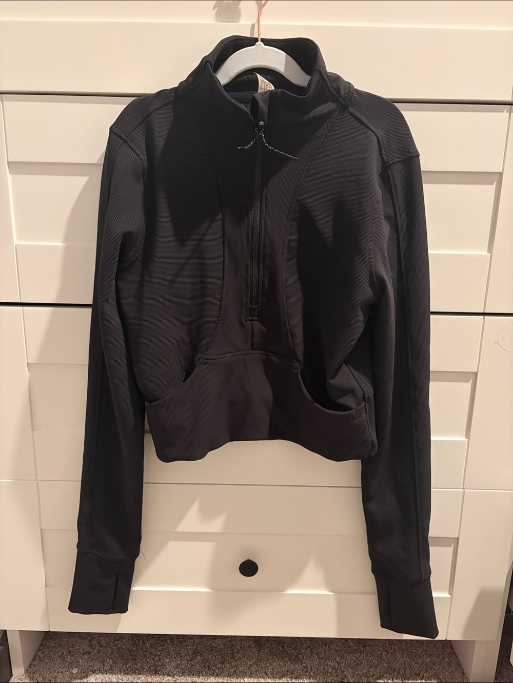 90 Degree By Reflex Black Half-Zip Bomber Jacket